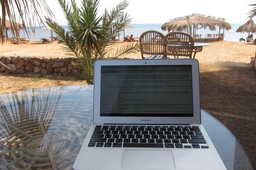 A photo of the MacBook Air in Egypt