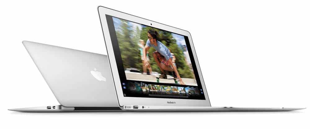 A picture of the MacBook Air with a skateboarder on the screen