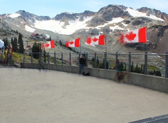 bad blurry Canadian flags