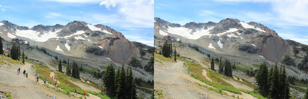 Before and after shots at Whistler