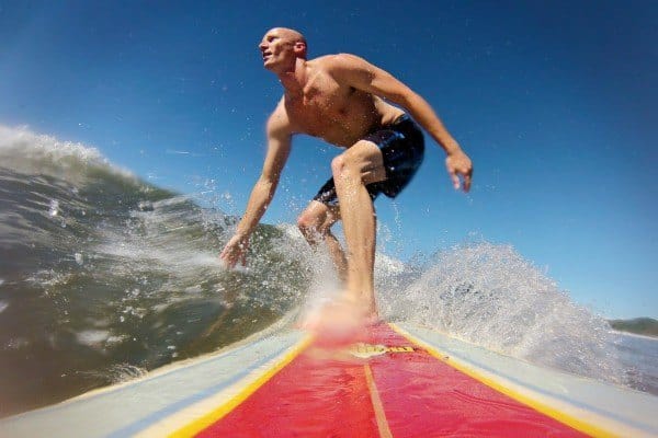 Surfing GoPro shot