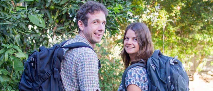 Erin and Simon, backpacks, featured image