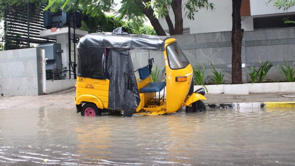 Chennai flooding autorickshaw