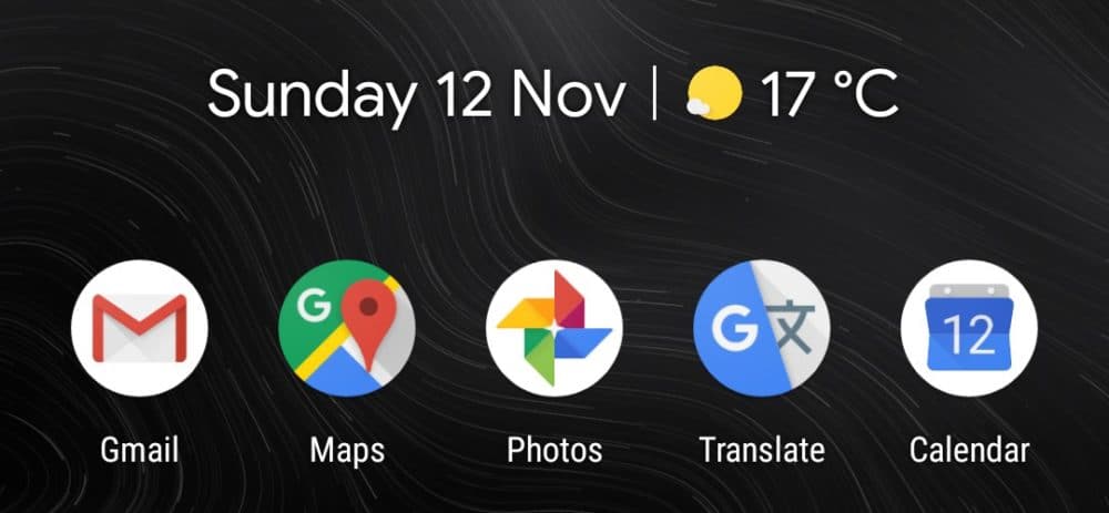 Screenshot of home screen widget Pixel 2