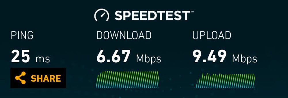 AIS LTE speeds in central Bangkok