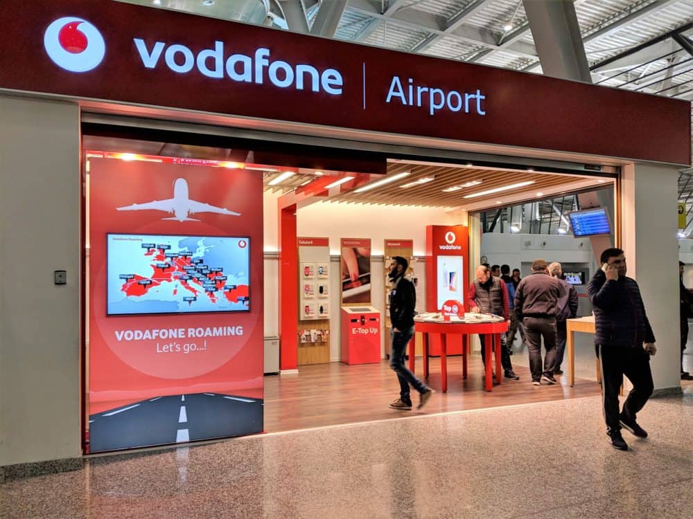 Vodafone store at airport in Tirana