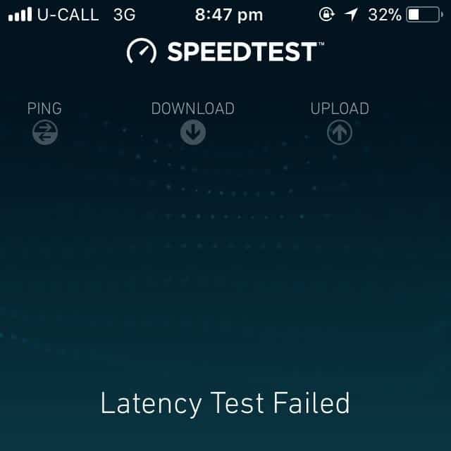 Speedtest latency test failed tonga
