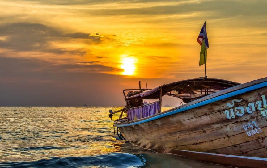 Thai beach and longtail