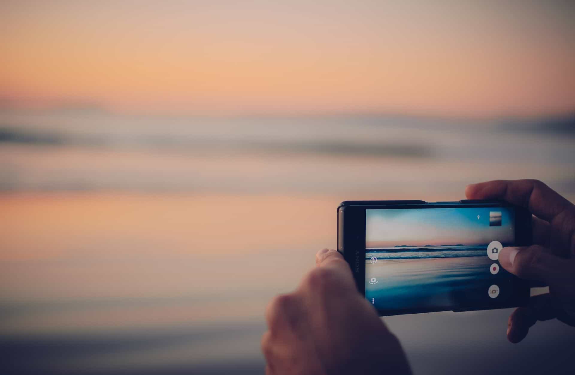 Sunset and smartphone