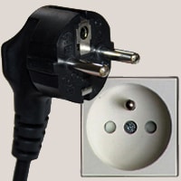 Type E plug and socket