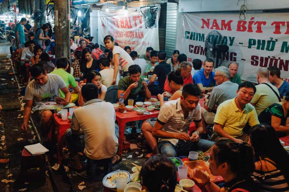 Street food scene in Vietnam