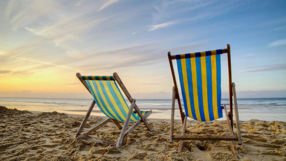 Deckchairs on the beach