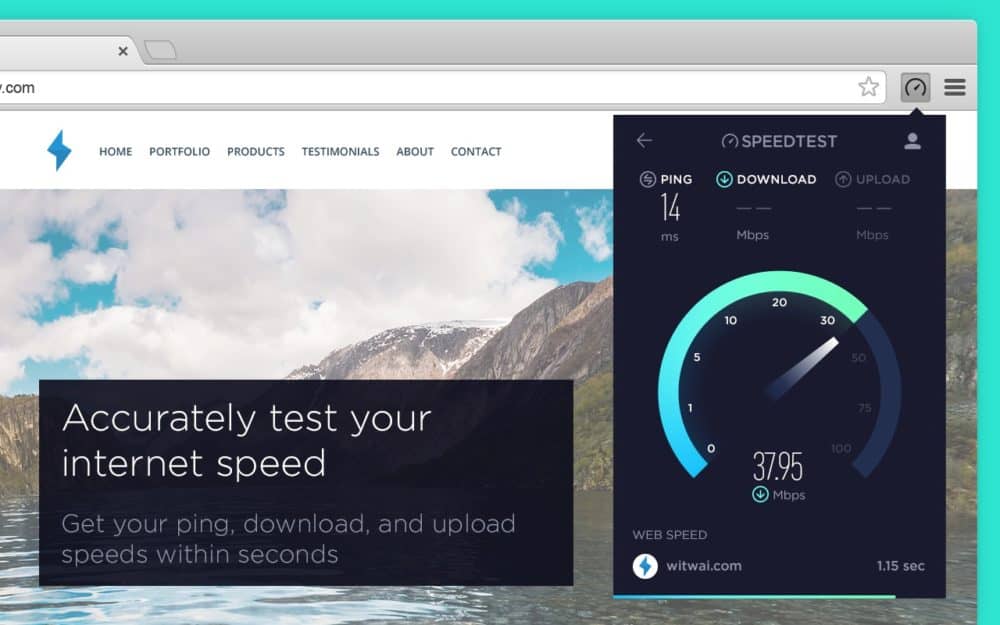 Speedtest Chrome extension