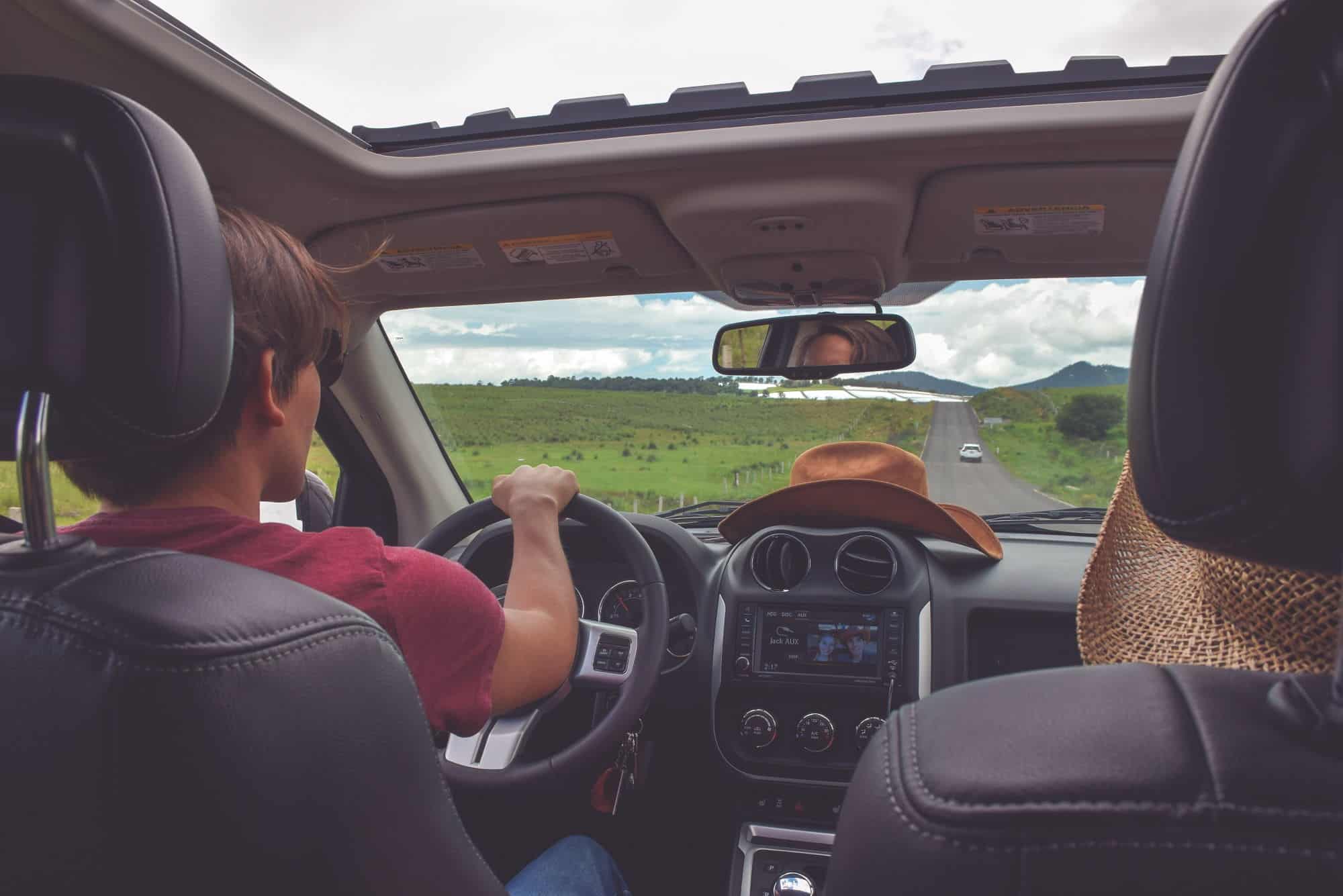 Driving in car