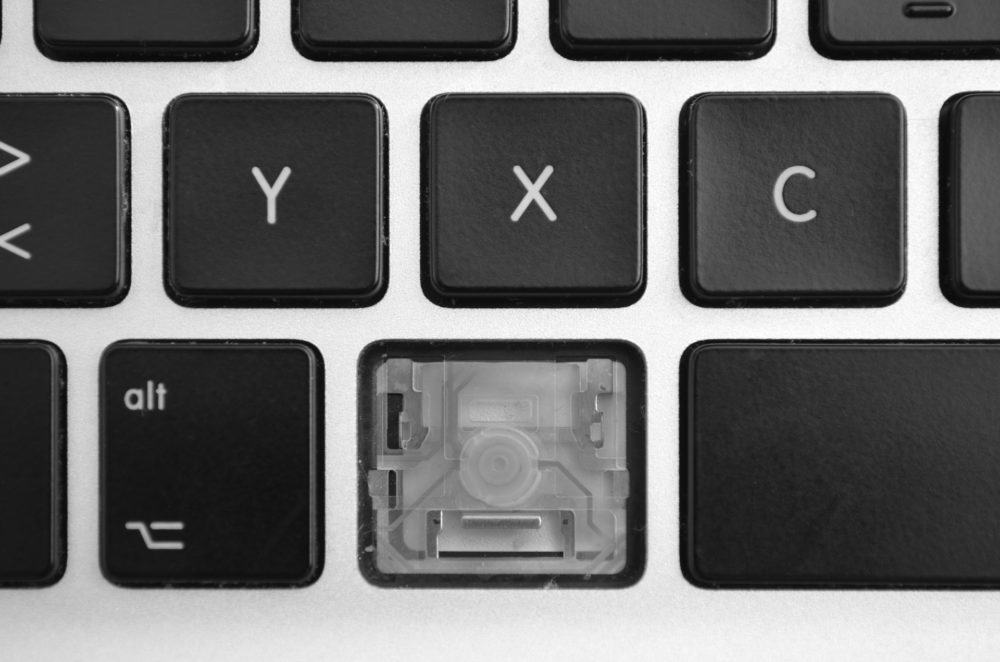 Keyboard with missing key