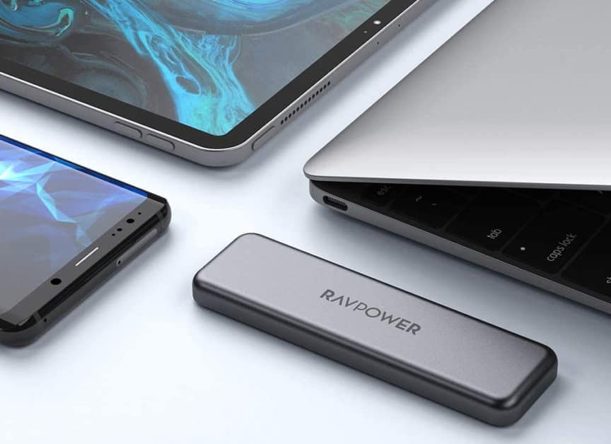 RAVPower SSD alongside other devices