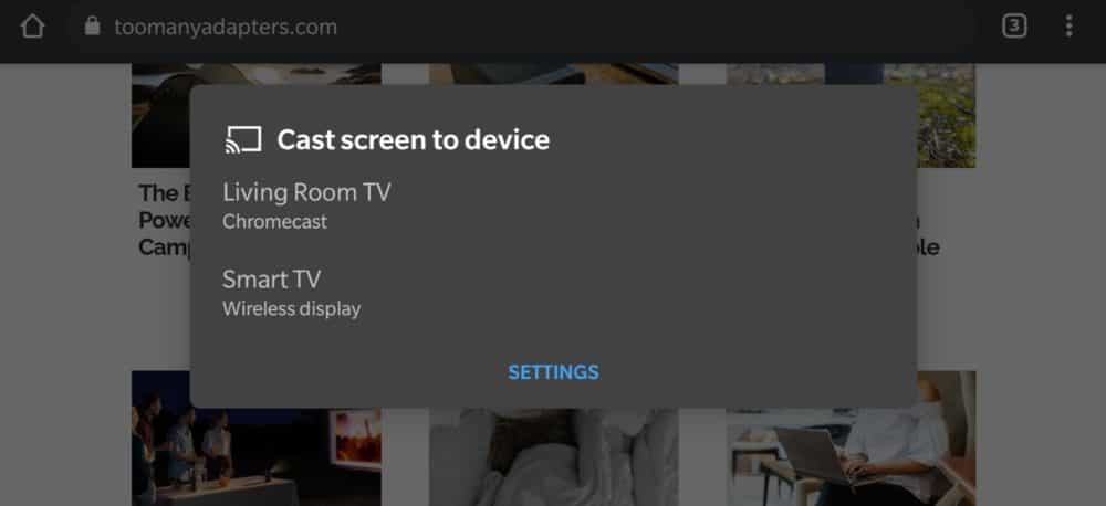 Casting from Android to TV