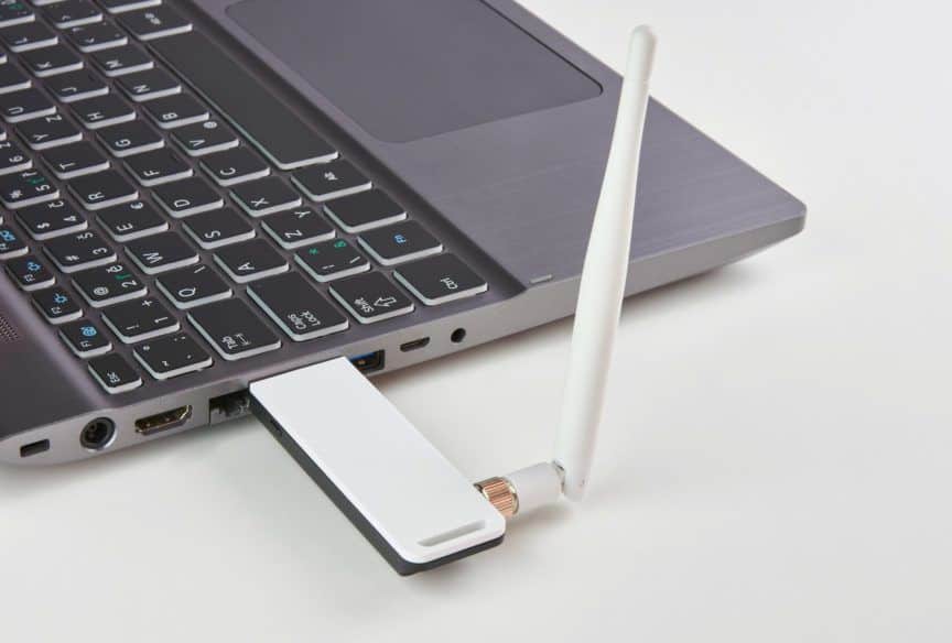 Laptop with USB Wi-Fi card