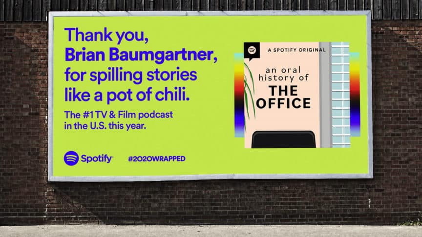 Billboard advertising the podcast "An Oral History of the Office"