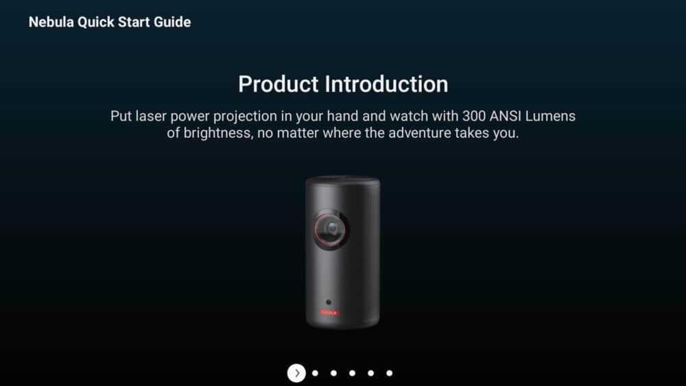Screenshot of Product Introduction on Nebula Capsule 3 Laser projector